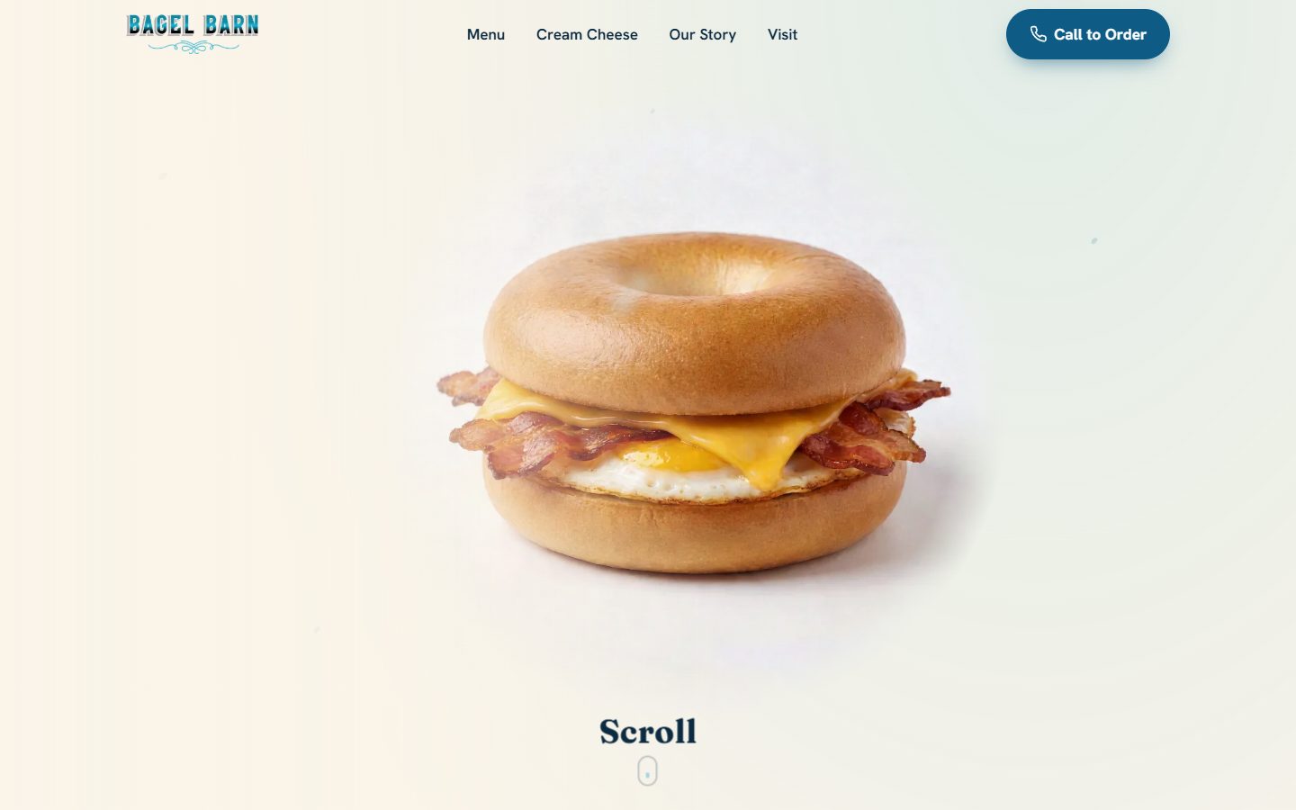 BagelBarn bakery website homepage
