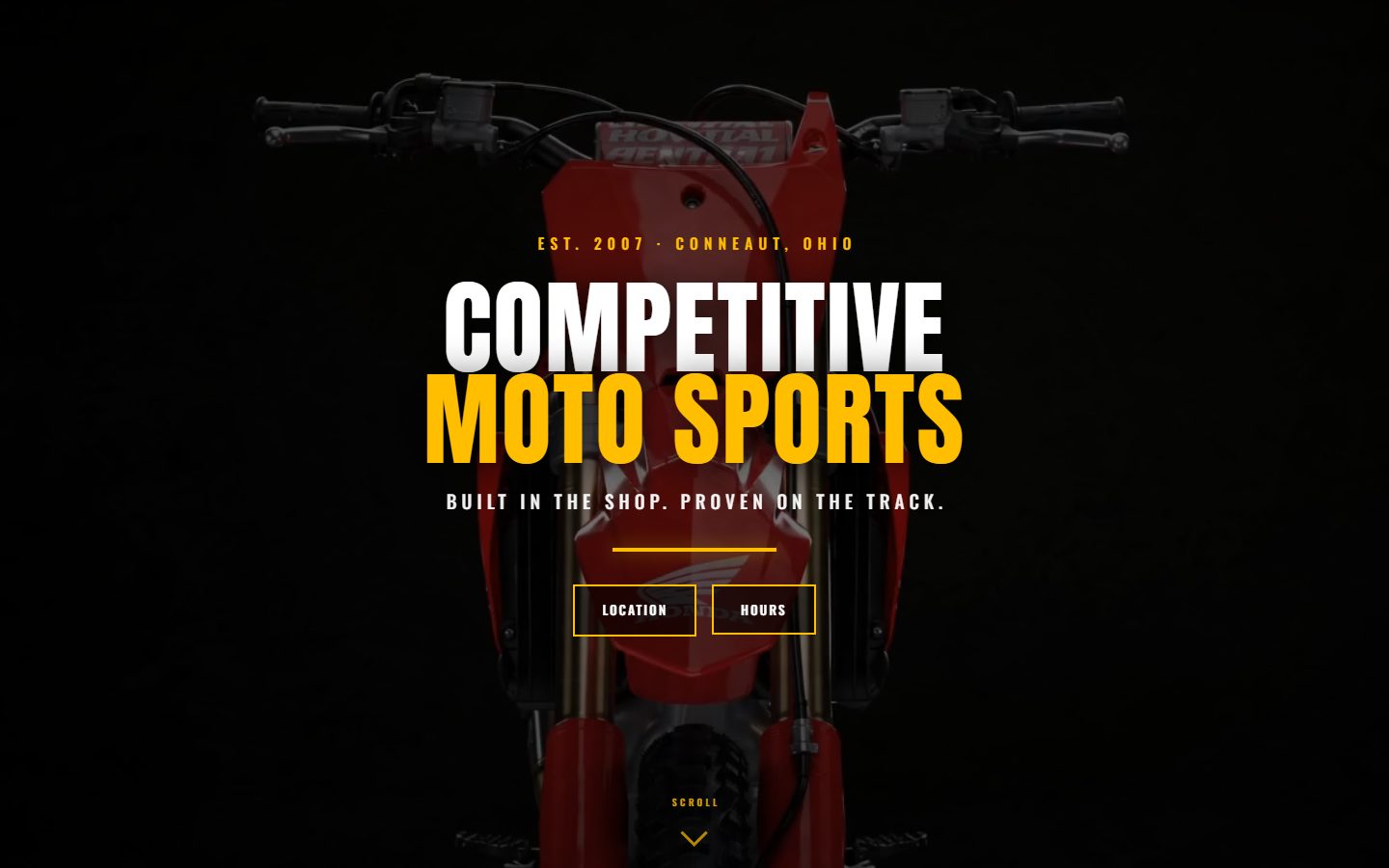 Competitive Moto Sports website homepage