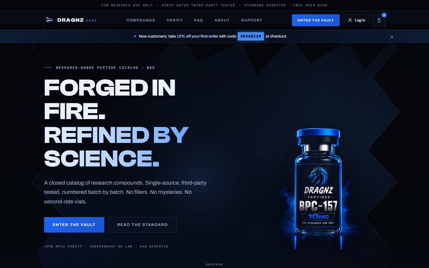 Dragnz Peps website homepage